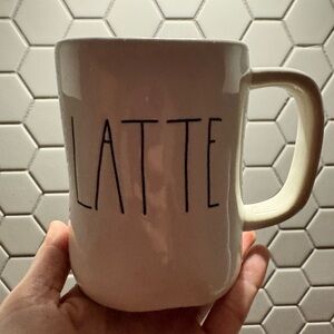 Latte Mug with Bold Lettering